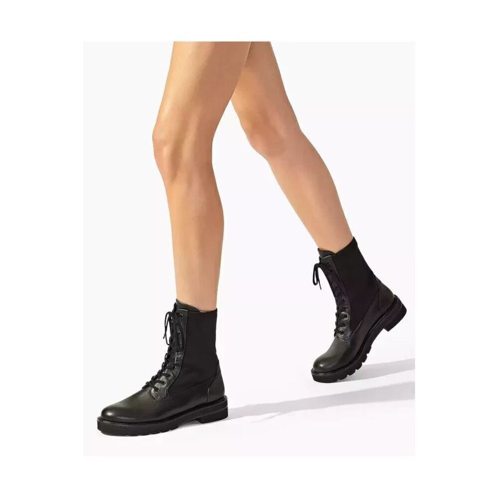 New  Stuart Weitzman Ande Lift Bootie  Combat Boots Black Size 10  $595